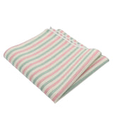 Beige Pink Striped Pocket Square