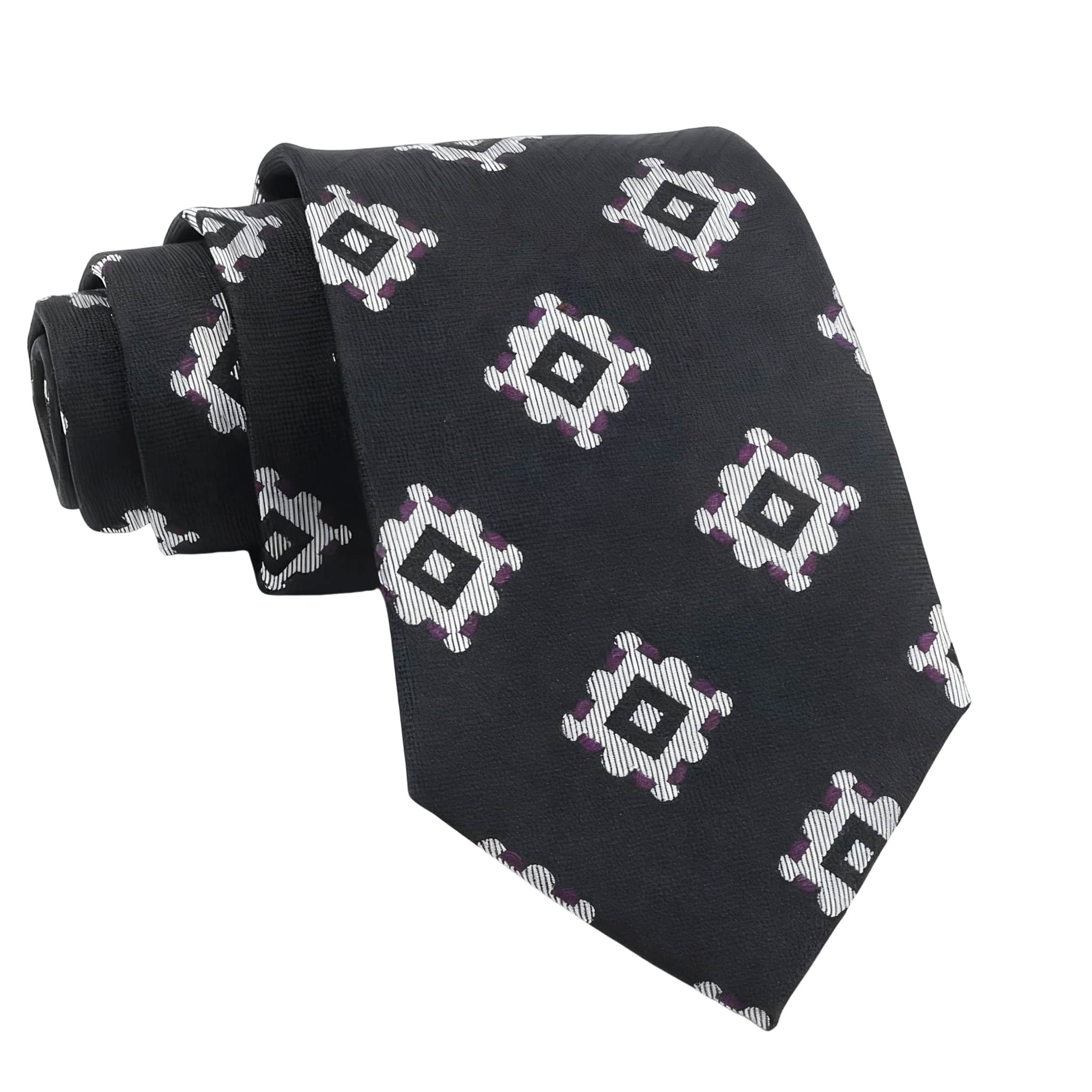 Black White Geometric Necktie