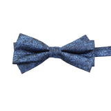 Blue Black Patterned Bowtie