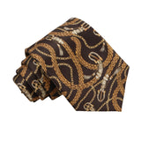 Brown Gold Chain Necktie