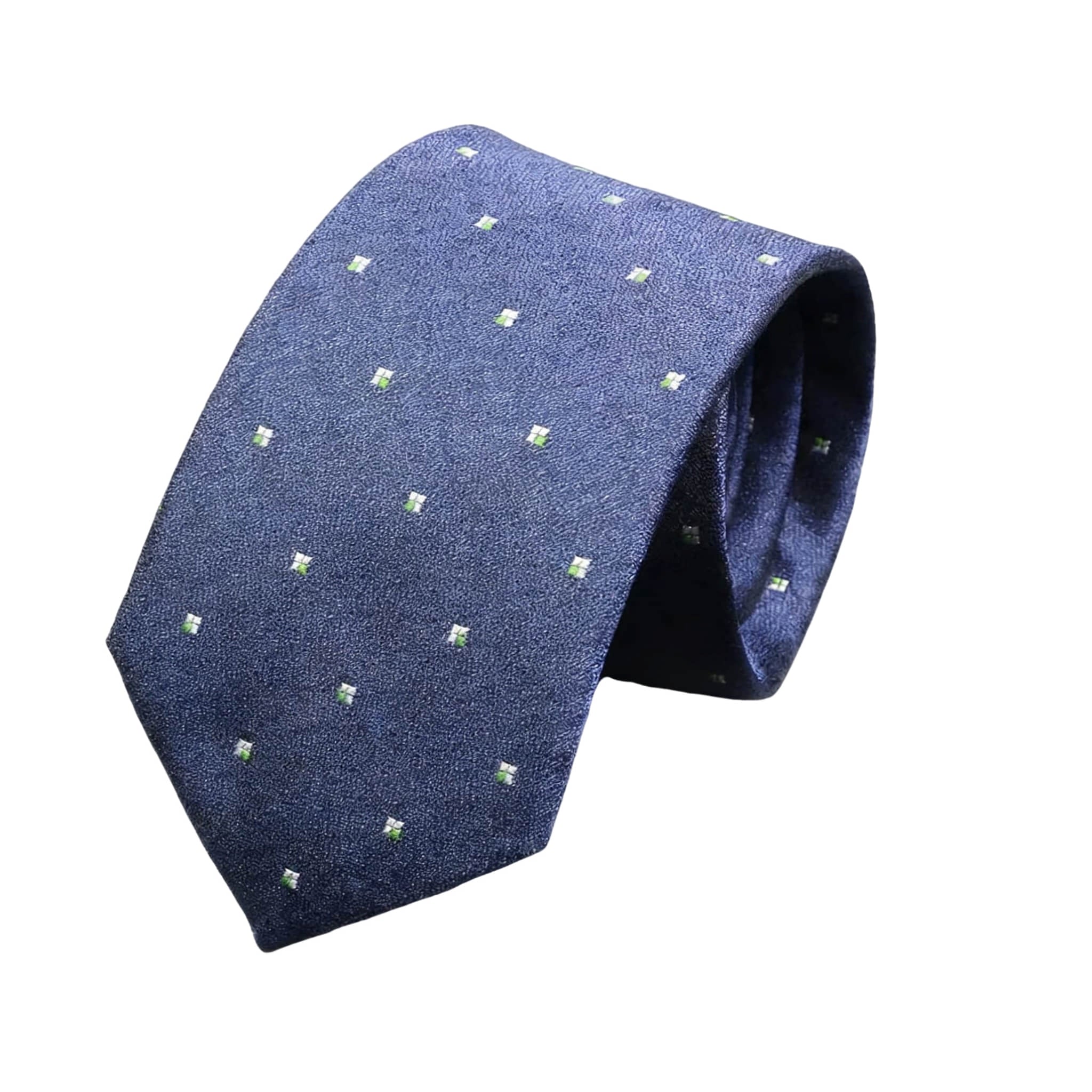 Navy Blue Green Dotted Necktie