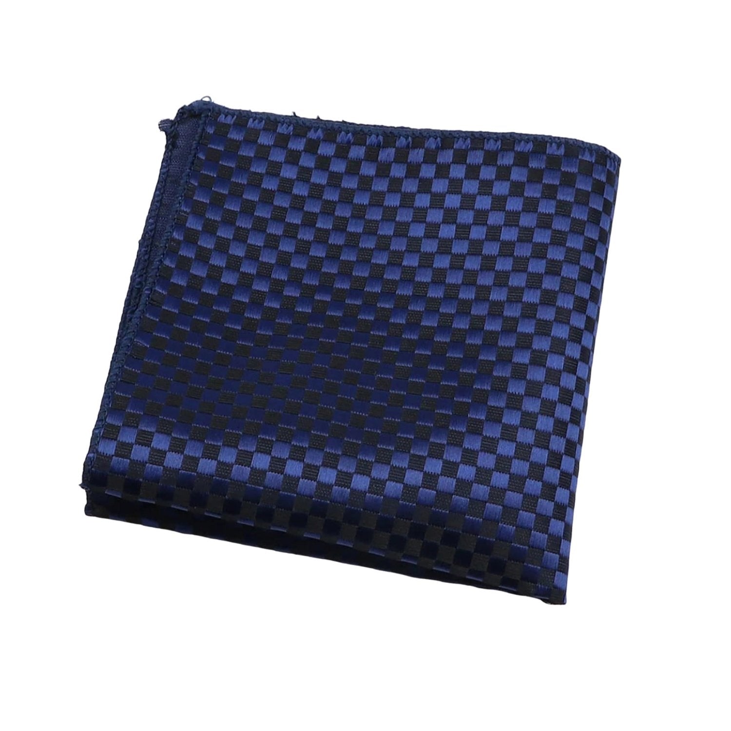 Blue With Black Checkerboard Pocket Square