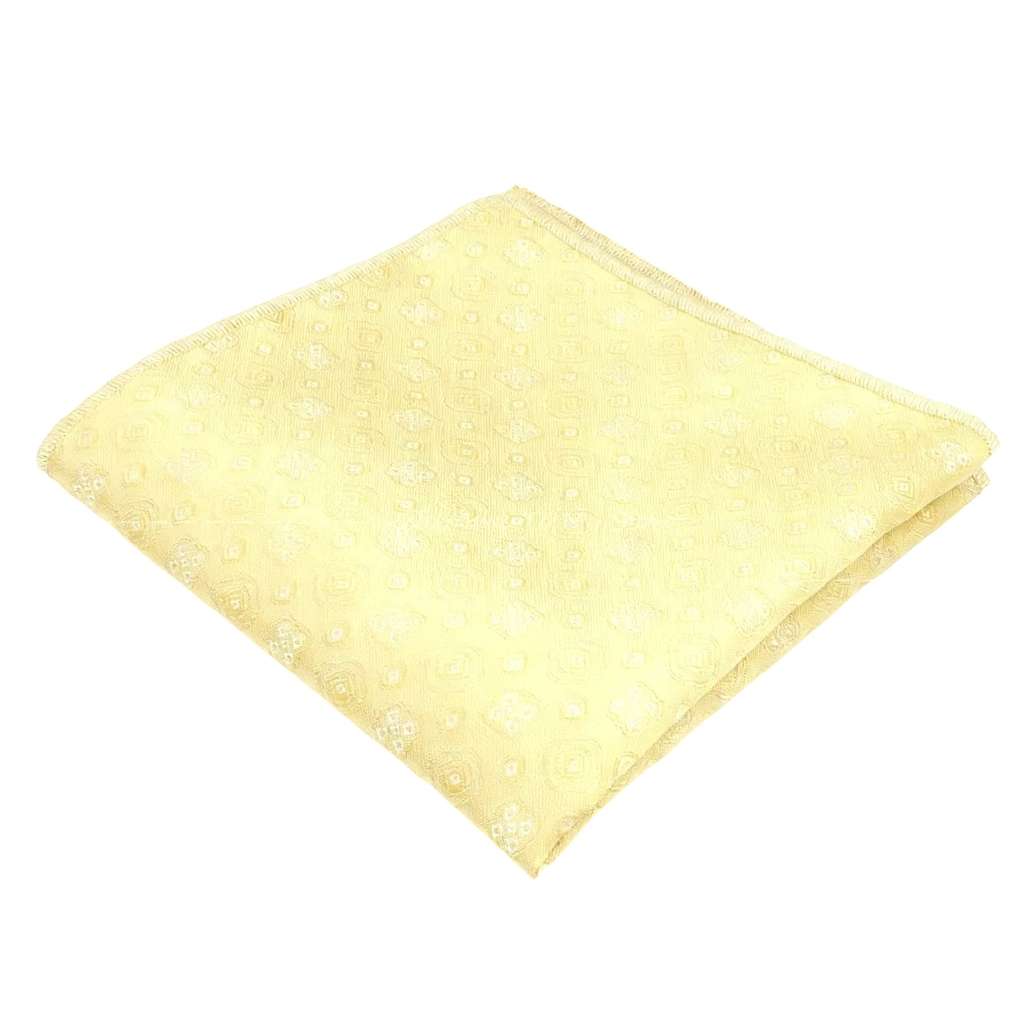 Gold White Geometric Pocket Square