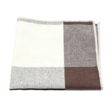 White Brown Plaid Pocket Square