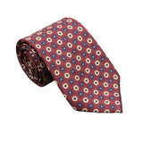 Burgundy Blue Geometric Necktie