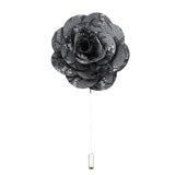 Gray Black Floral Lapel Pin