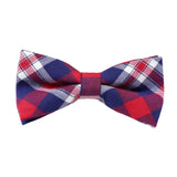 Red Blue Plaid Bow Tie