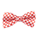 White Black Plaid Bowtie