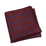 Burgundy Blue Striped Pocket Square