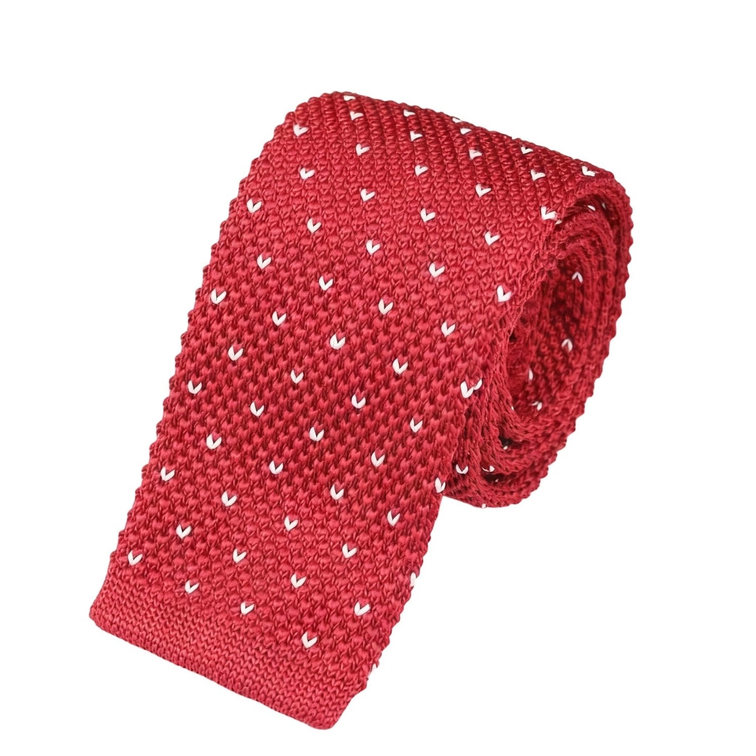 Red Necktie With White Heart