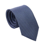 Navy Blue Light Blue Geometric Necktie