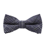 Purple Gray Plaid Bow Tie