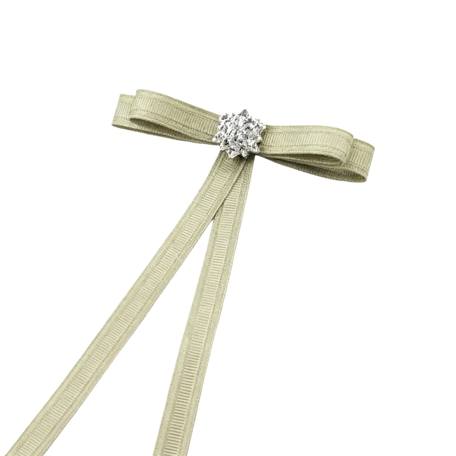 Light Green With Silver Rhinestone Bowtie