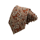 Brown Beige Paisley Necktie