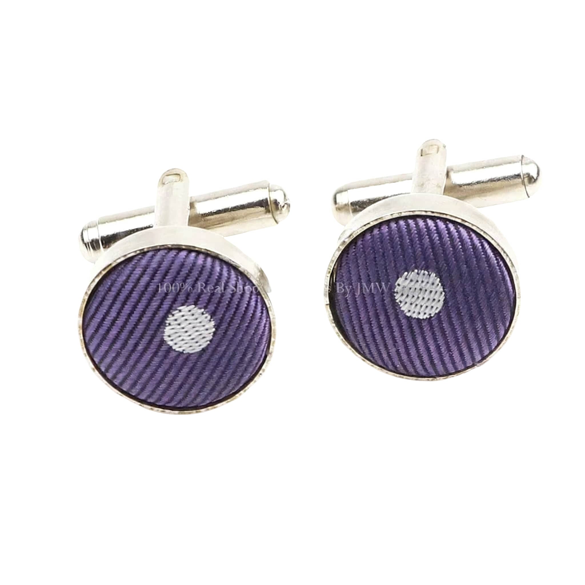 Purple White Polka Dot Cufflink