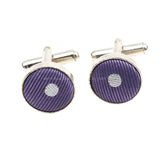 Purple White Polka Dot Cufflink