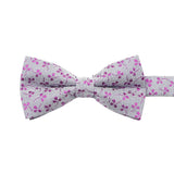 Gray Purple Floral Bowtie