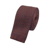 Brown Dark Brown Dot Knitted Tie
