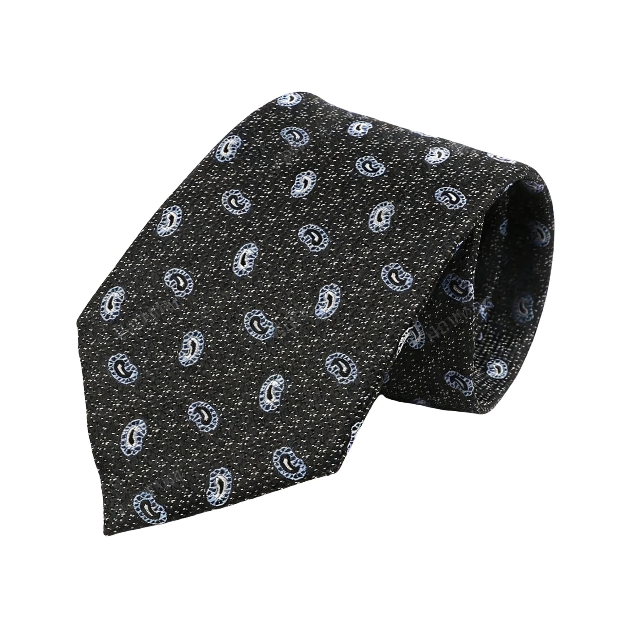 Black Blue Paisley Necktie