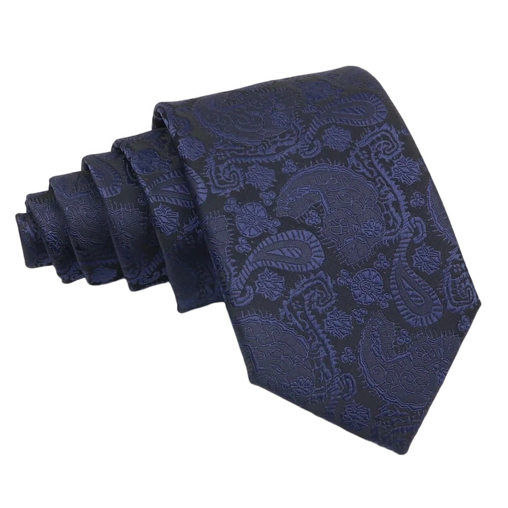 Navy Blue Blue Paisley Necktie