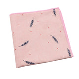Pink Blue Feather Pocket Square