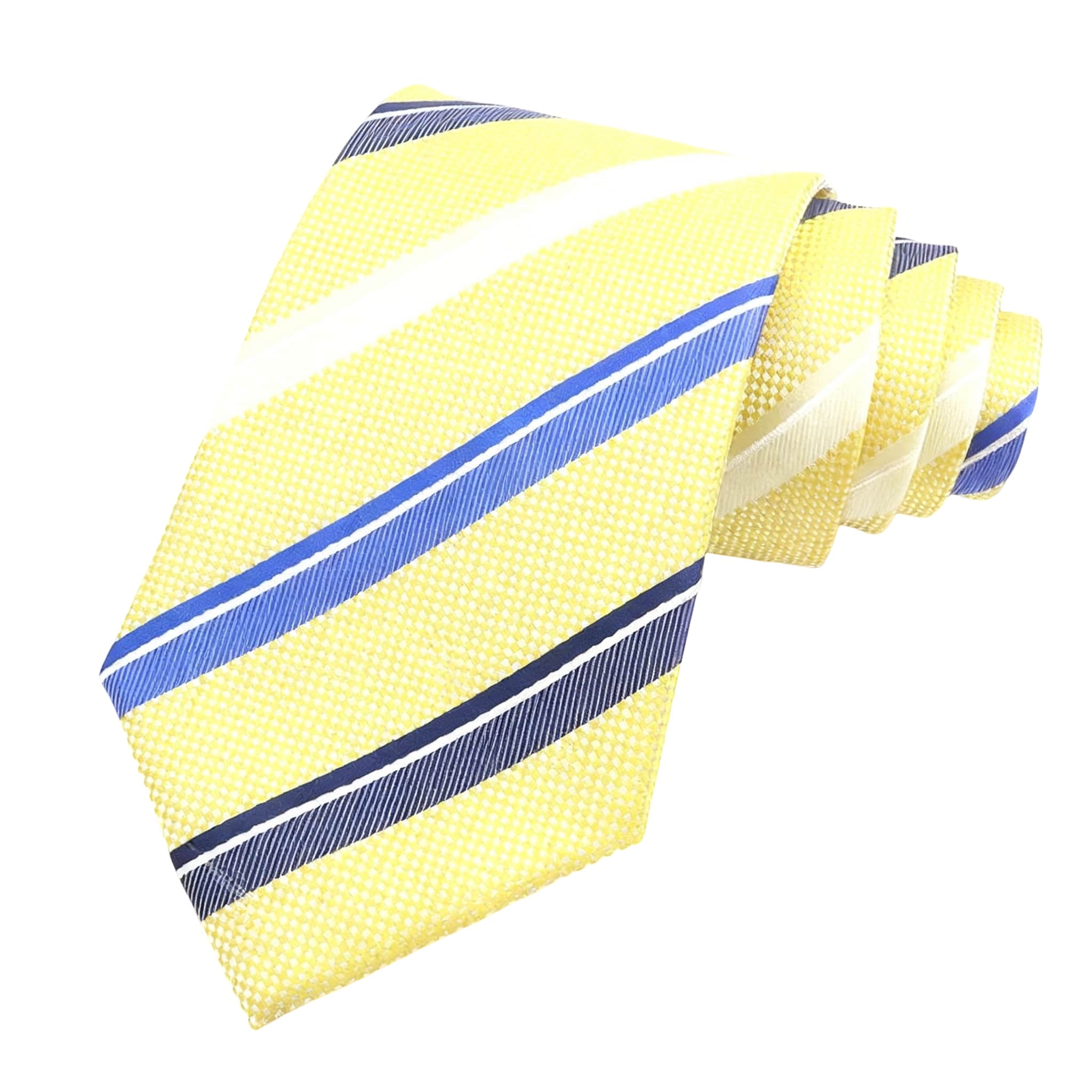 Yellow Blue Striped Necktie