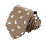 Brown White Dog Necktie
