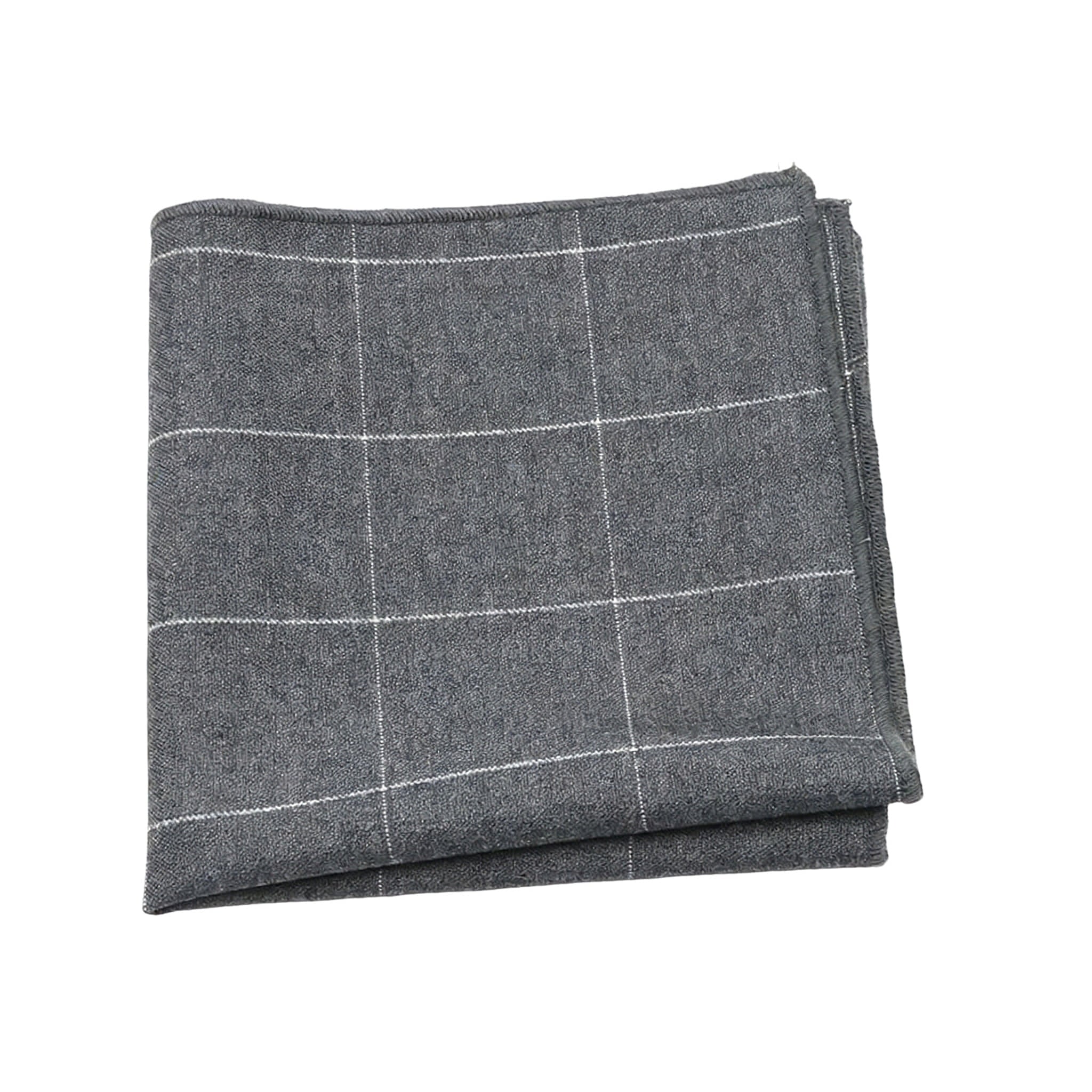 Gray White Plaid Pocket Square