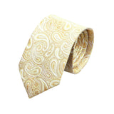 Gold White Paisley Necktie