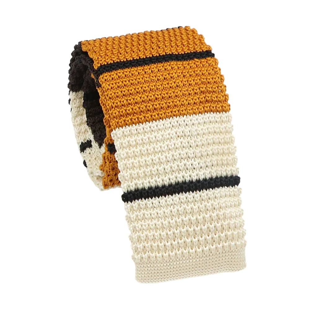 Gold Black Striped Necktie
