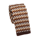 Brown White Checkered Necktie