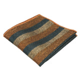 Brown Blue Striped Pocket Square