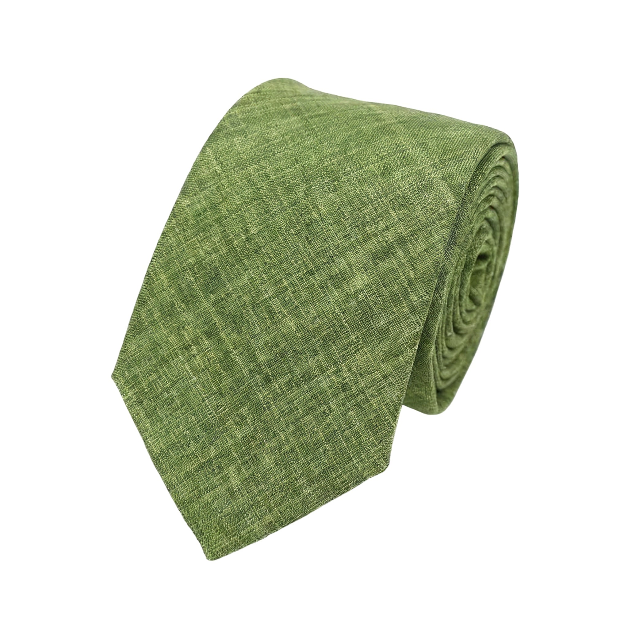 Olive Green Grey Textured Necktie