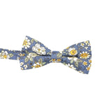 Blue Yellow Floral Bowtie