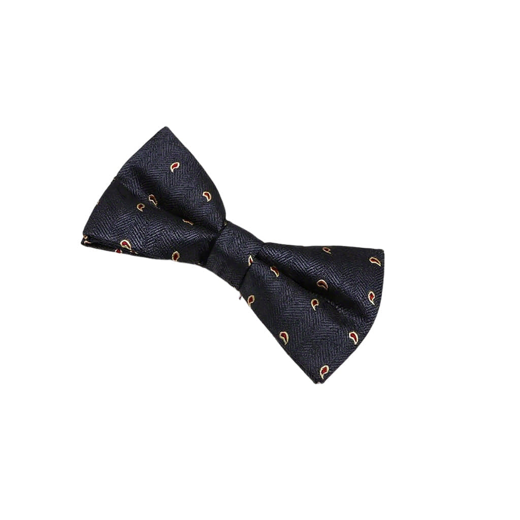 Navy Blue Red Paisley Bowtie