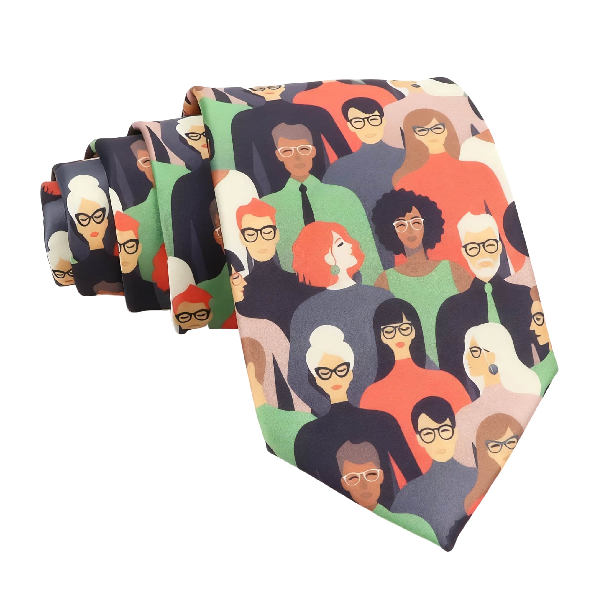 Gray Green People Necktie