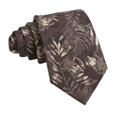 Brown Beige Leaf Necktie