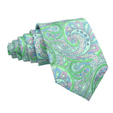 Green Pink Paisley Necktie