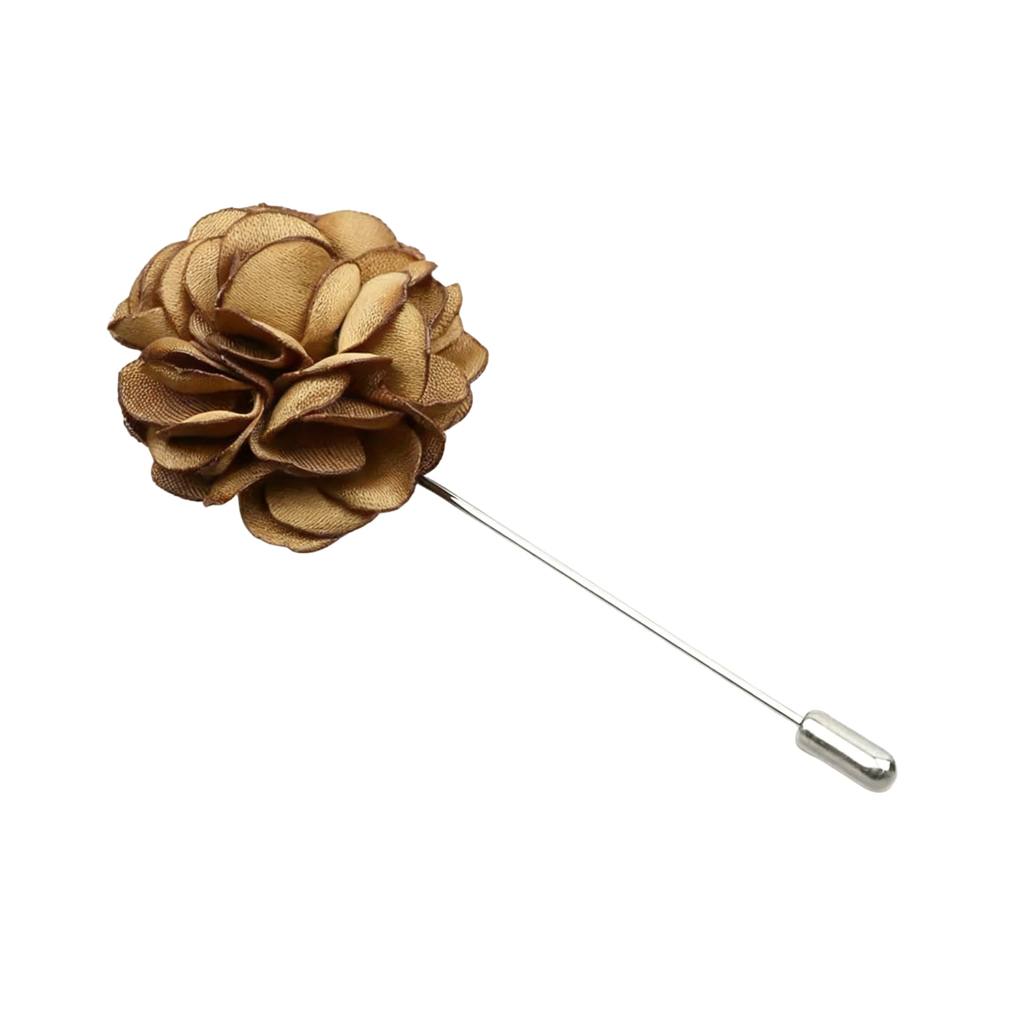 Brown Brown Floral Lapel Pin