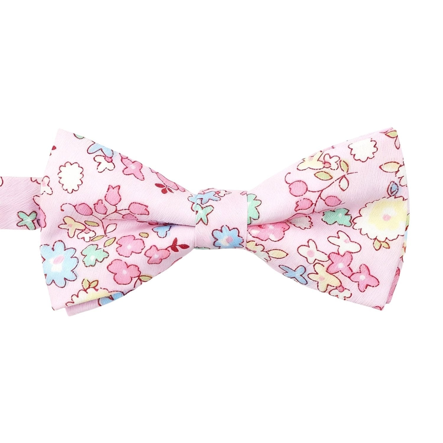 Pink With Multicolor Floral Bowtie