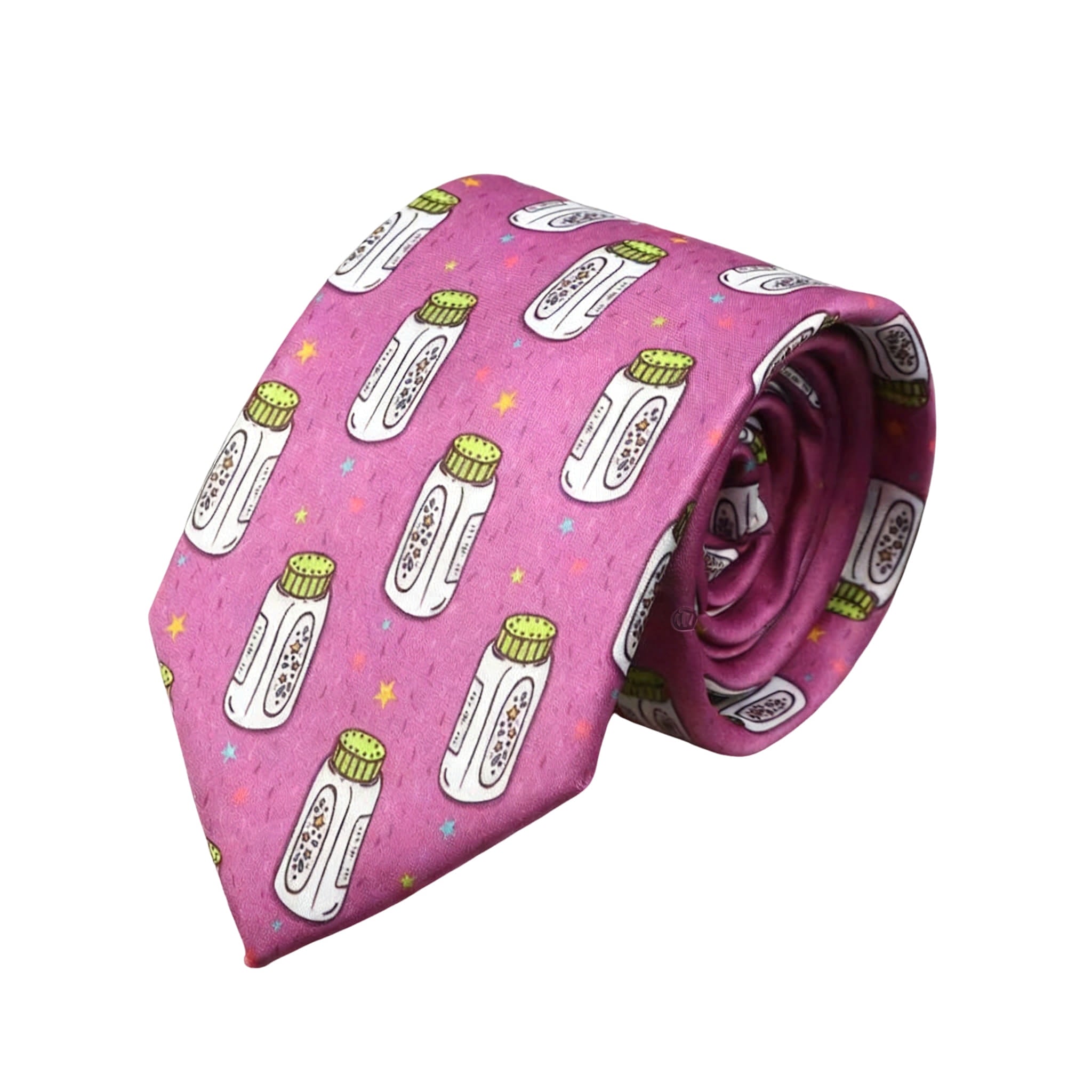 Pink White Bottle Necktie