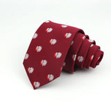 Burgundy With White Santa Claus Necktie