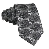 Gray Silver Wavy Necktie