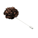 Brown Brown Floral Lapel Pin