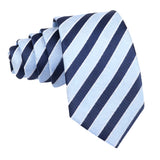 Light Blue With Dark Blue Striped Necktie