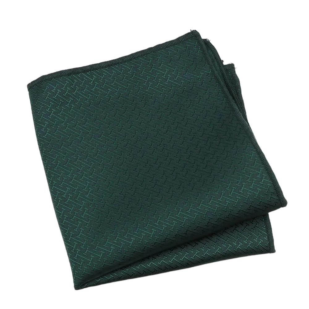 Dark Green Green Geometric Pocket Square