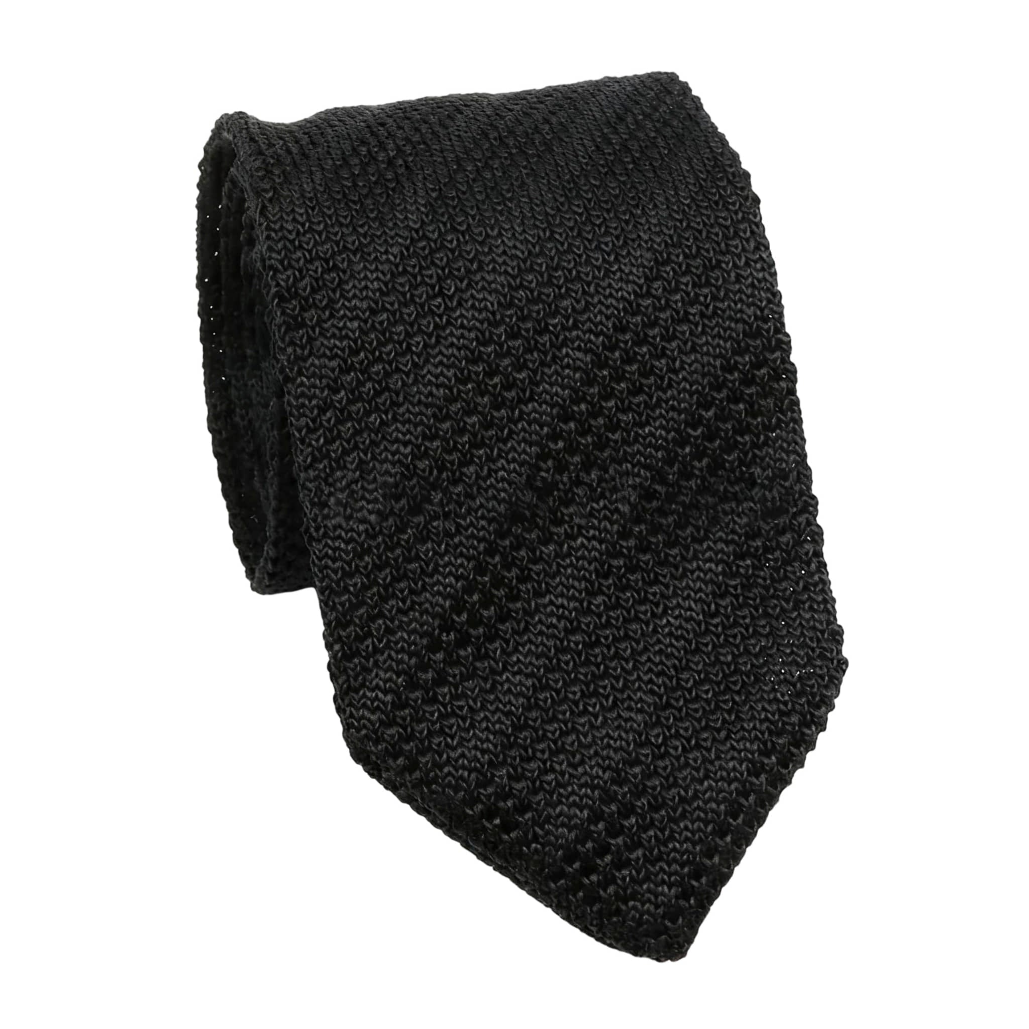 Black Solid Necktie