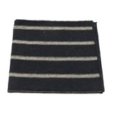 Black Gray Striped Pocket Square