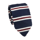Navy Blue White Striped Necktie