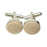 Beige Beige Woven Cufflink